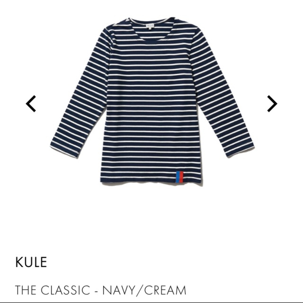 Kule Navy/Cream Top Size Large